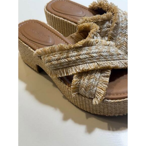 Universal Threads Summer Straw Platform Heels Size 10 - Picture 2 of 7